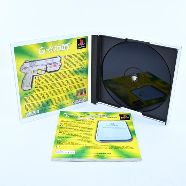 Point Blank - G-Con45 &amp; Game Bundle - PS1 Game + Manual + Light Gun - PAL
