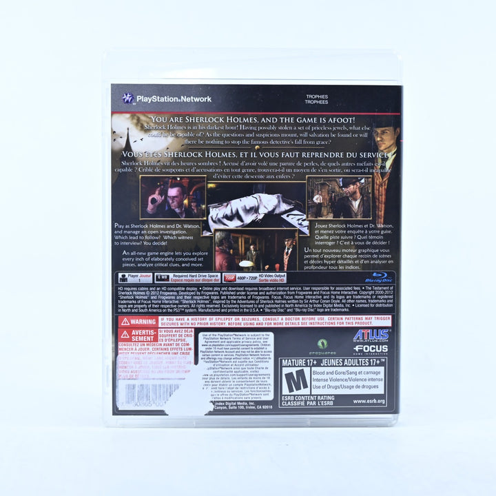 The Testament of Sherlock Holmes - Sony Playstation 3 / PS3 Game + Manual