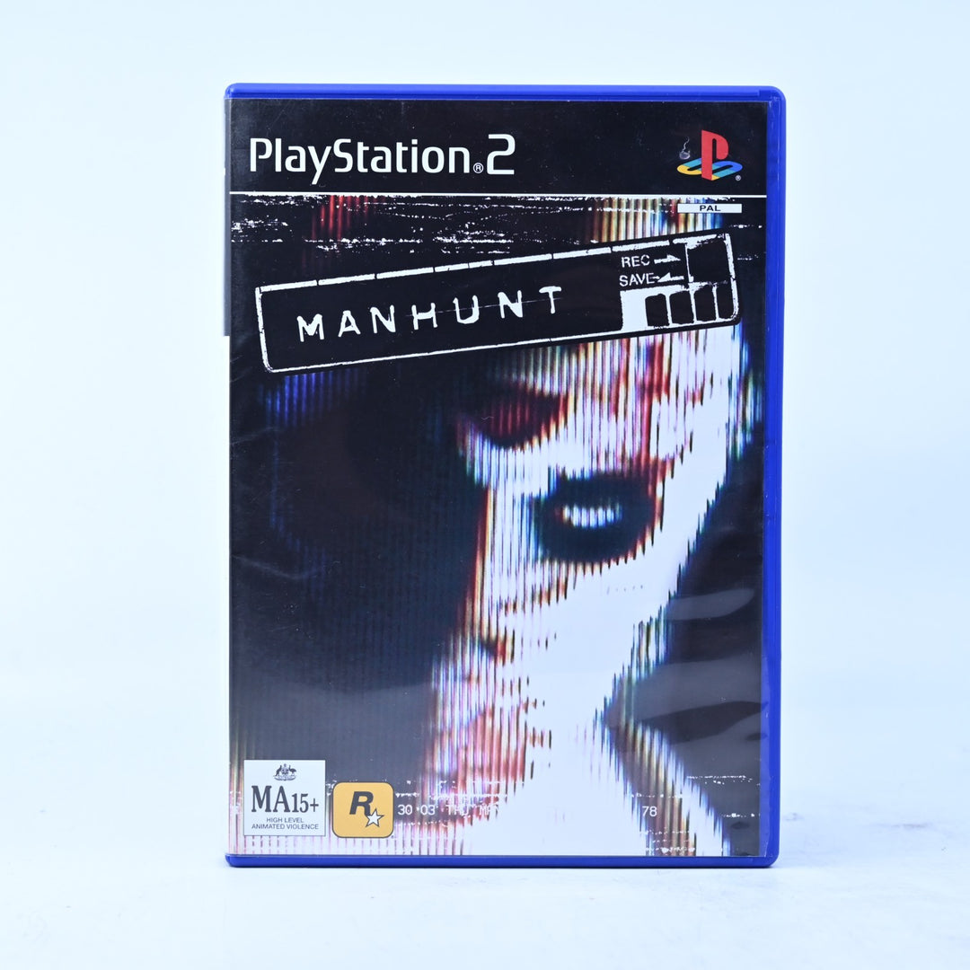 Manhunt - Sony Playstation 2 / PS2 Game + Manual - PAL - MINT DISC!