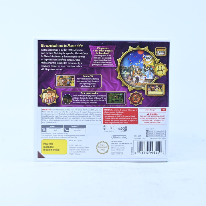 Professor Layton and the Miracle Mask - Nintendo 3DS Game - PAL + Manual