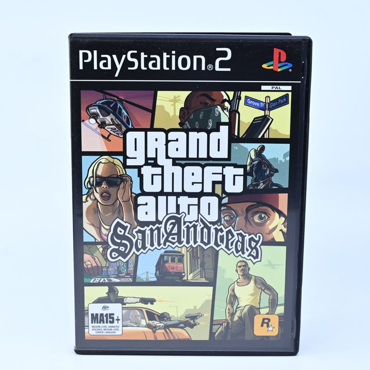 Grand Theft Auto San Andreas - Sony Playstation 2 / PS2 Game + Manual + Map