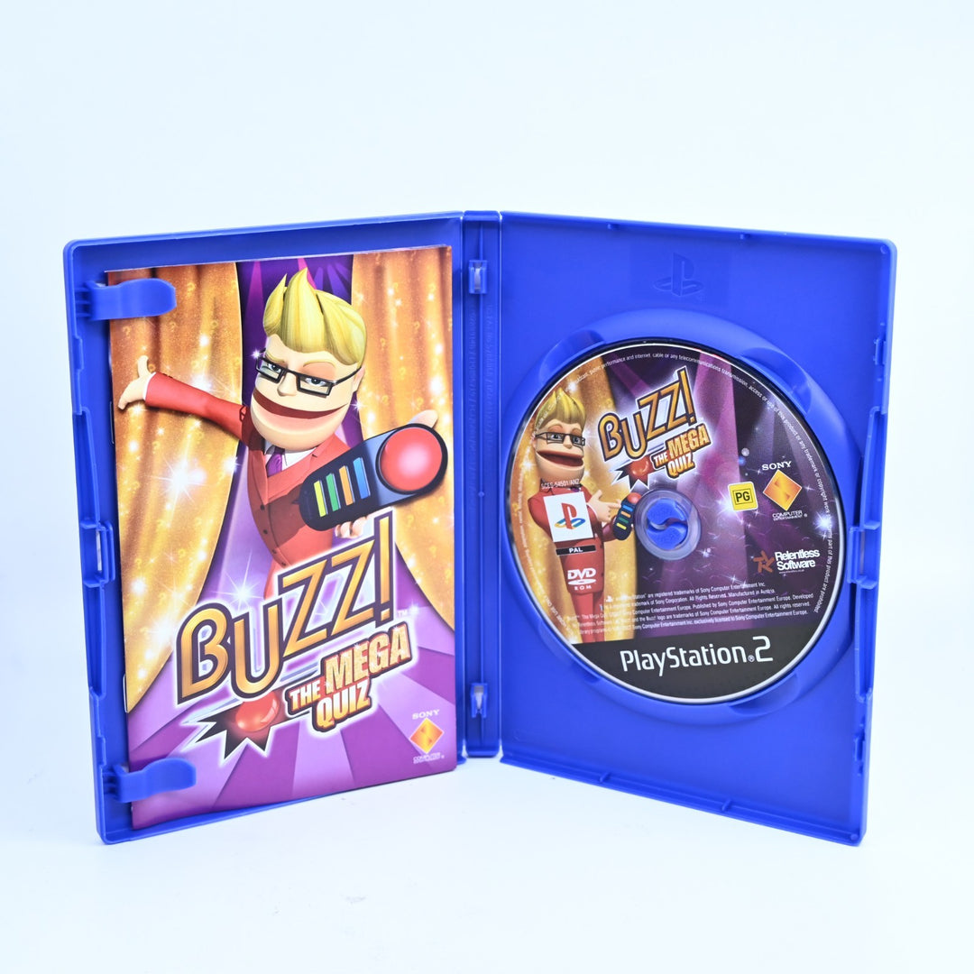 Buzz!: The Mega Quiz - Sony Playstation 2 / PS2 Game + Manual - PAL - MINT DISC!