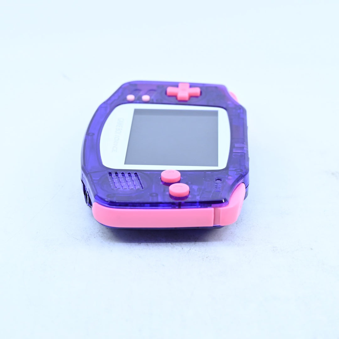Clear Purple/Pink + IPS Screen - Nintendo Gameboy Advance Console - AGB-001