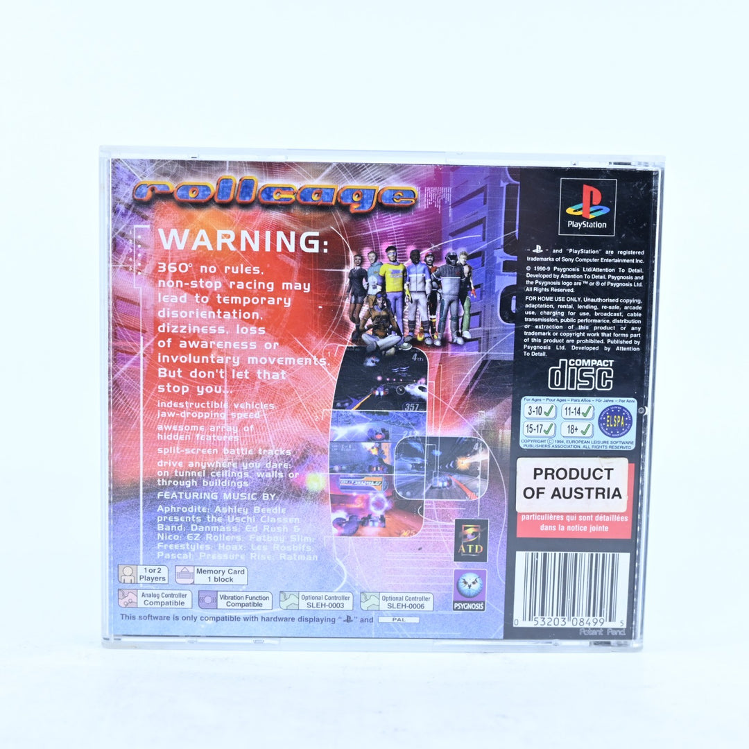 Rollcage - Sony Playstation 1 / PS1 Game + Manual - PAL - MINT DISC!
