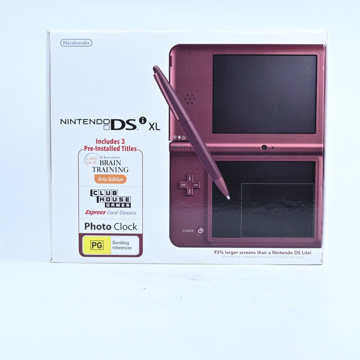 AS NEW! Burgundy Nintendo DSi XL Boxed Console - AUS PAL - FREE POST!