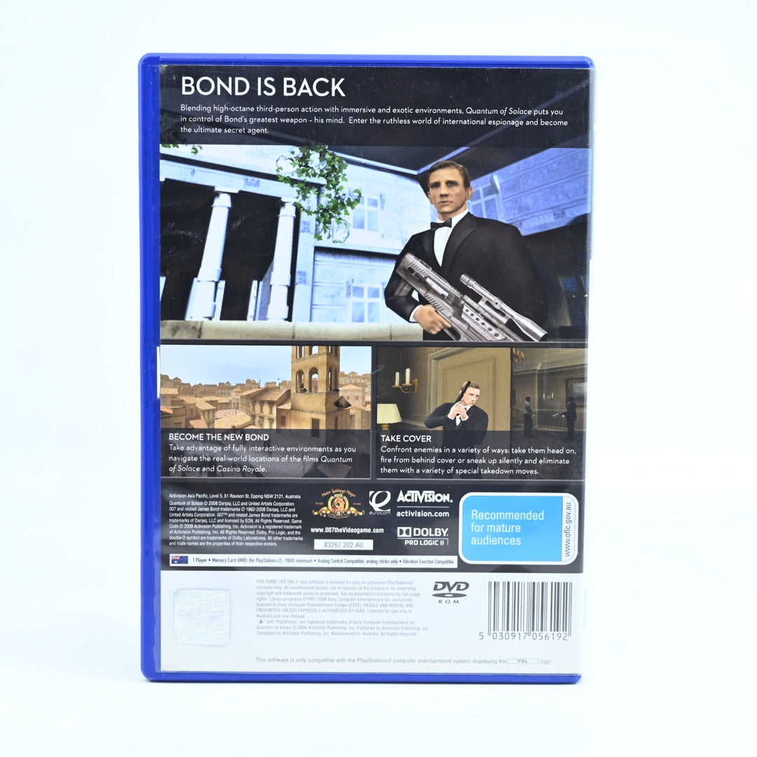 007: Quantum of Solace - Sony Playstation 2 /PS2 Game + Manual - PAL - MINT DISC