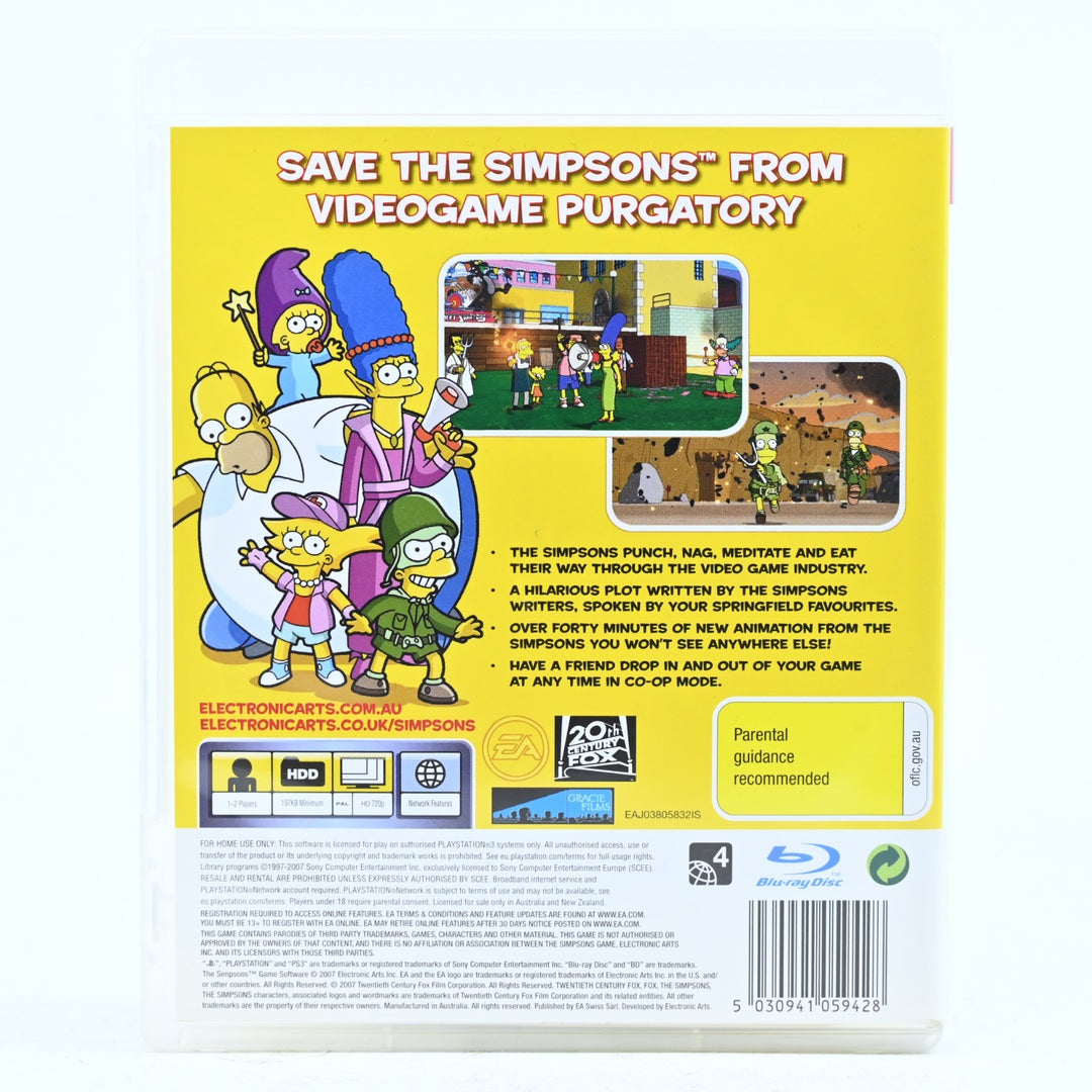 The Simpsons Game  - Sony Playstation 3 / PS3 Game + Manual - FREE POST!