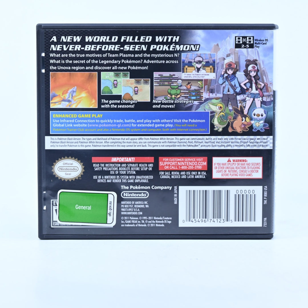 Pokemon Black Version - Nintendo DS Game - REGION FREE + Manual - FREE POST!