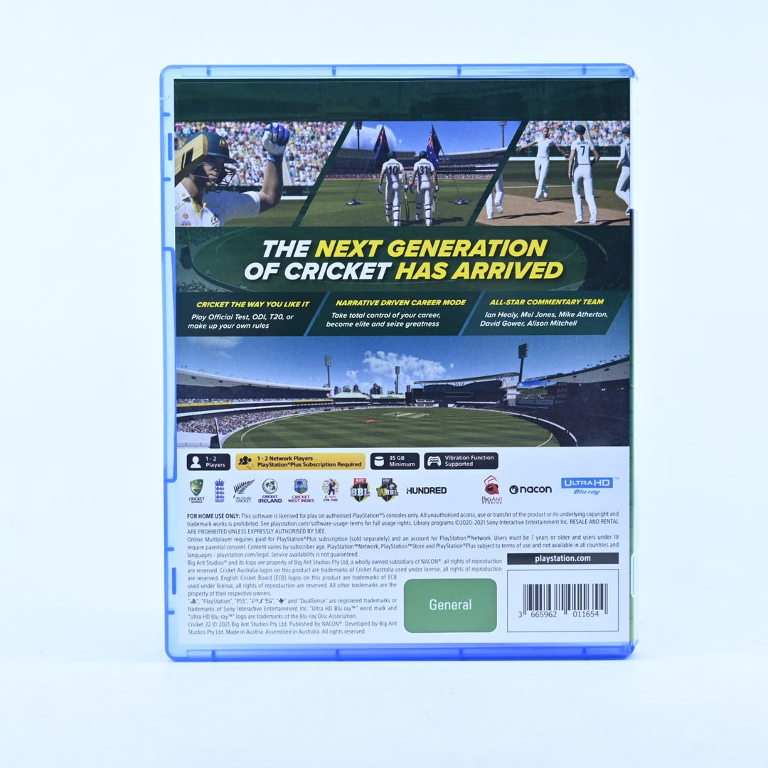 Cricket 22 - Sony Playstation 5 / PS5 Game - MINT DISC!