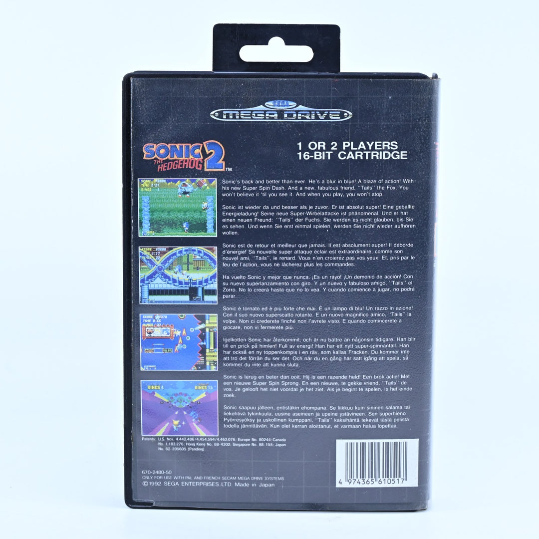 Sonic the Hedgehog 2 - Sega Mega Drive Game + Manual - PAL - FREE POST!