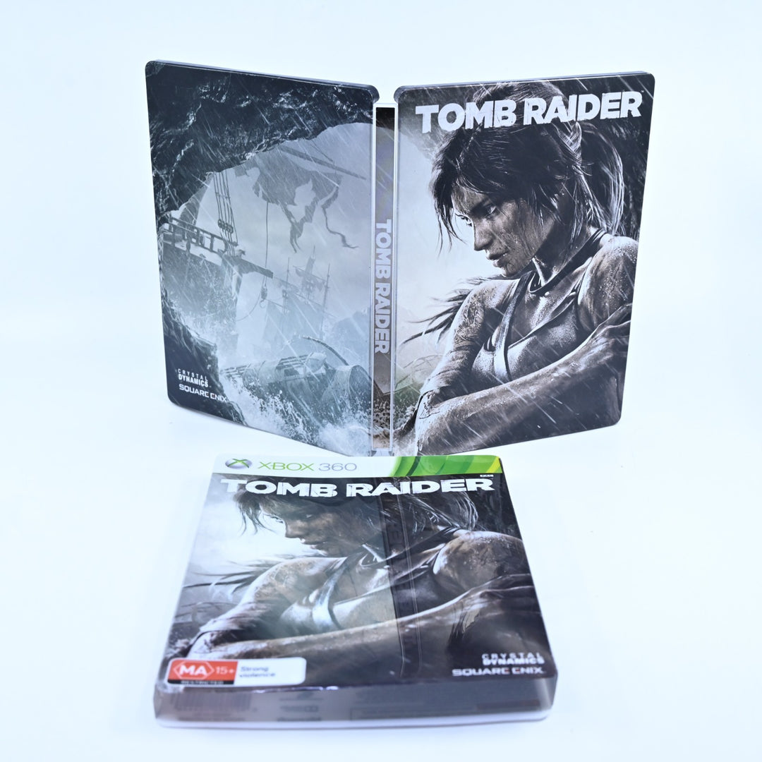 Tomb Raider - Steelbook Edition - Xbox 360 Game + Manual - PAL - MINT DISC!