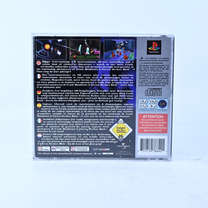 Crash Bandicoot 2: Cortex Strikes Back - Sony Playstation 1 / PS1 Game + Manual