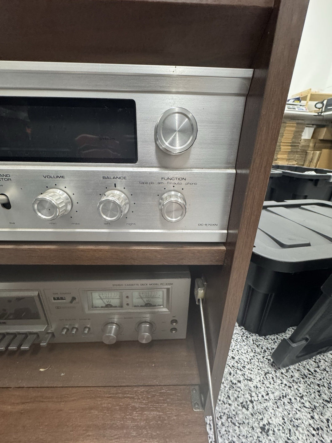Vintage turntable stereo and tape player