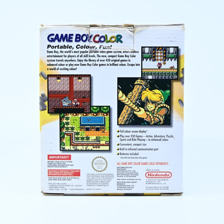 Dandelion Yellow Nintendo Gameboy Color Boxed Console - AUS PAL - Holo Label
