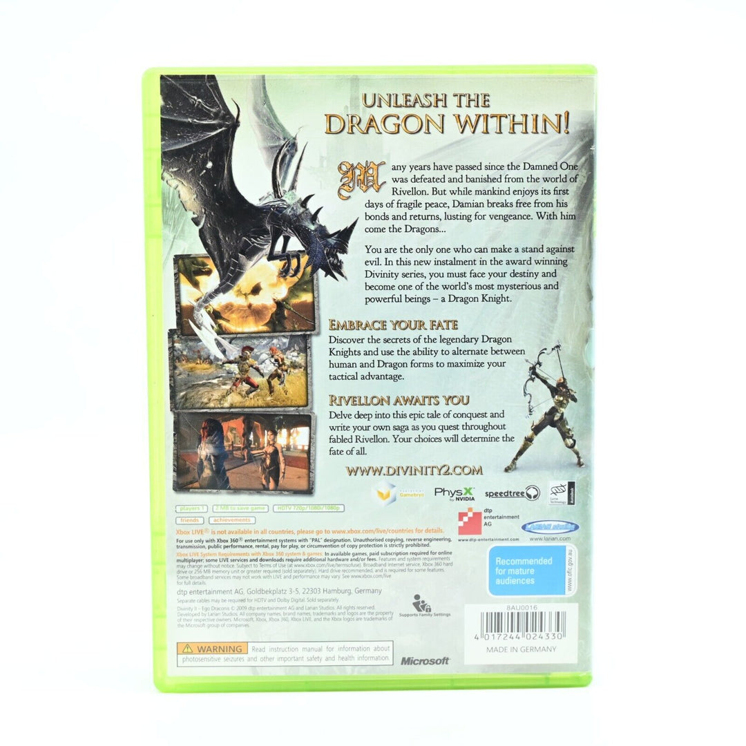 Divinity II 2: Ego Draconis - Xbox 360 Game + Manual - PAL - FREE POST!