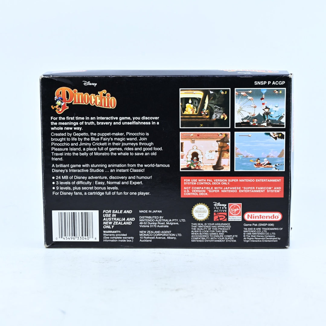 Pinocchio - Super Nintendo / SNES Boxed Game - No Manual - PAL - FREE POST!