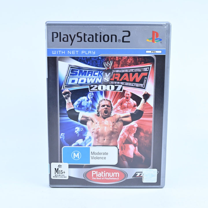 WWE SmackDown! vs Raw 2007 - Sony Playstation 2 / PS2 Game + Manual - PAL