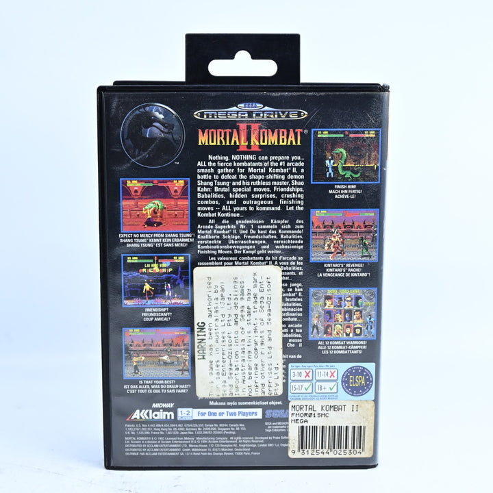 Mortal Kombat II - Sega Mega Drive Game - No Manual - PAL - FREE POST!