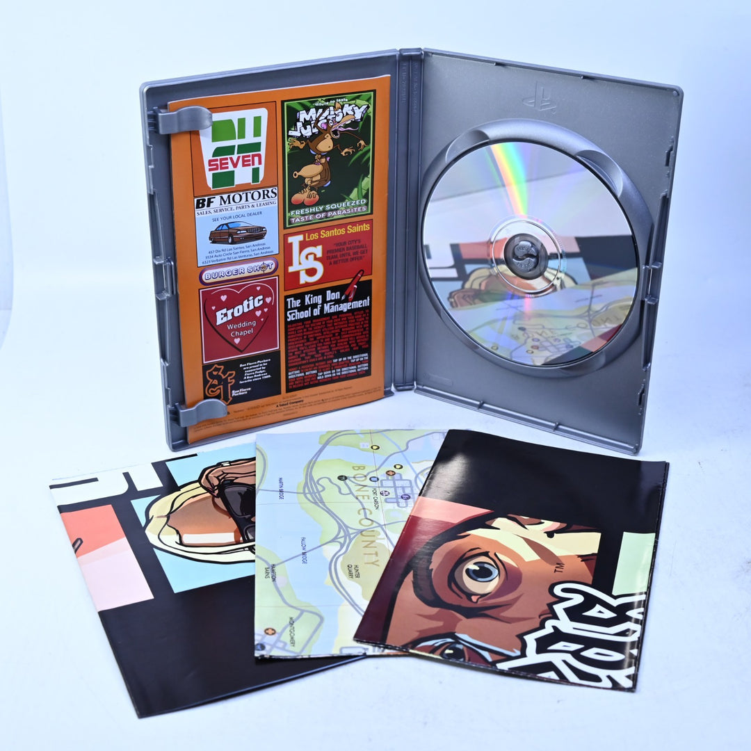 Grand Theft Auto: San Andreas - Sony Playstation 2 / PS2 Game + Manual + Map