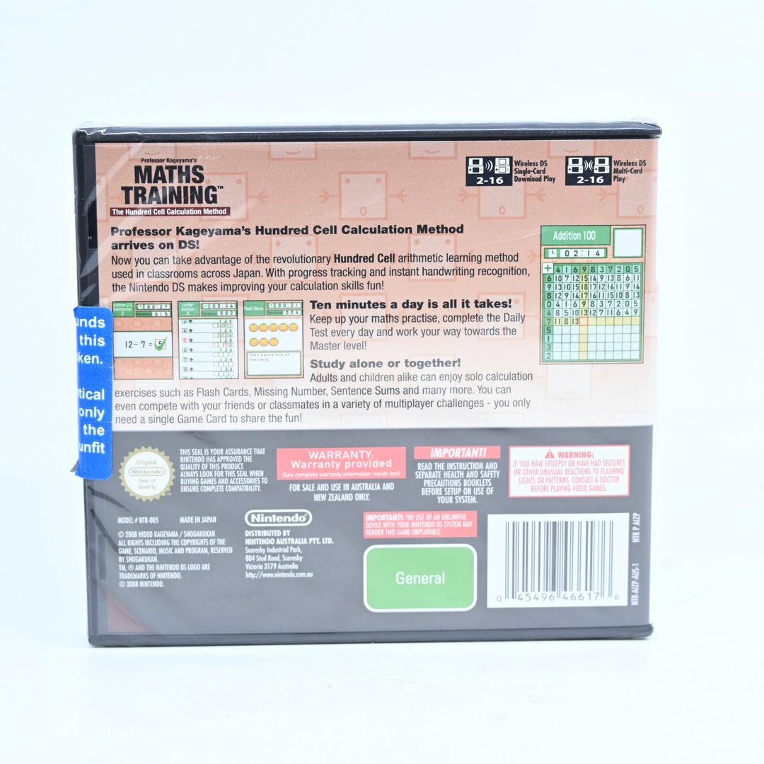 SEALED! Professor Kageyama's Maths Training - Nintendo DS Game - PAL + Manual