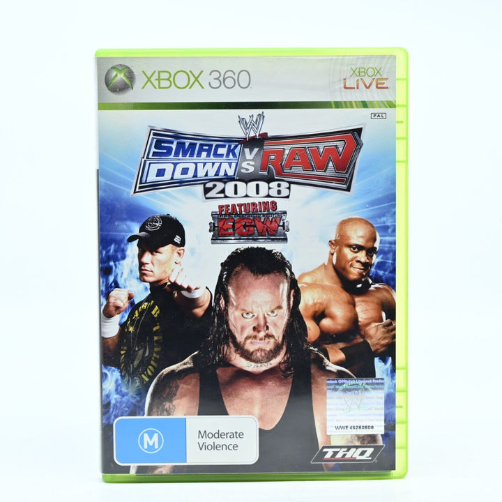 WWE Smackdown Vs Raw 2008 - Xbox 360 Game + Manual - PAL - MINT DISC!