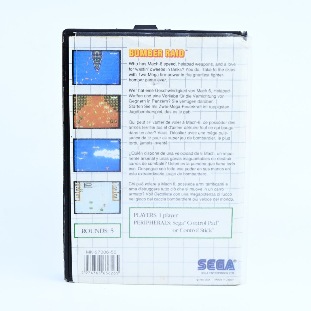 Bomber Raid - Sega Master System Game + Manual - PAL - FREE POST!