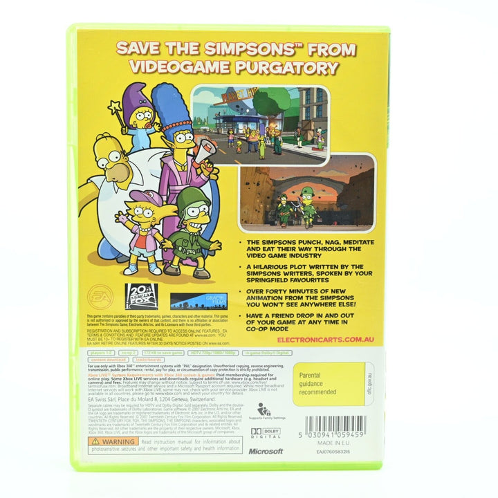 The Simpsons Game - Xbox 360 Game + Manual - PAL - FREE POST!