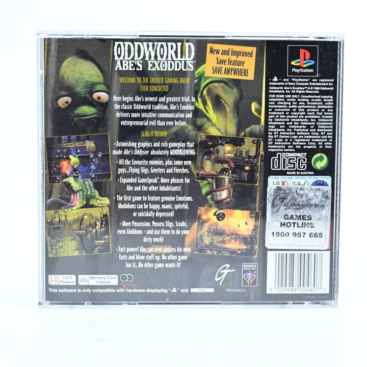 Oddworld: Abe's Exoddus - Sony Playstation 1 / PS1 Game + Manual - MINT DISCS!