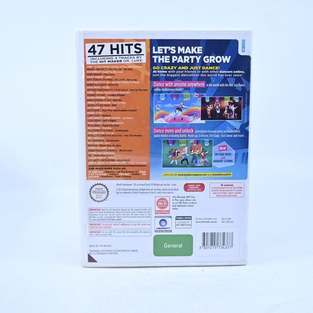 Just Dance 2014 - Nintendo Wii Game + Manual - PAL - MINT DISC!