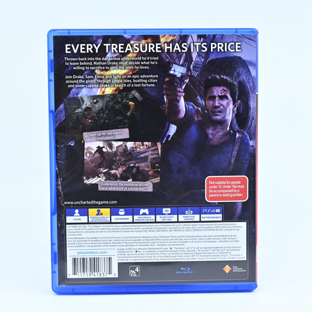 Uncharted 4: A Thief's End - Sony Playstation 4 / PS4 Game - FREE POST!