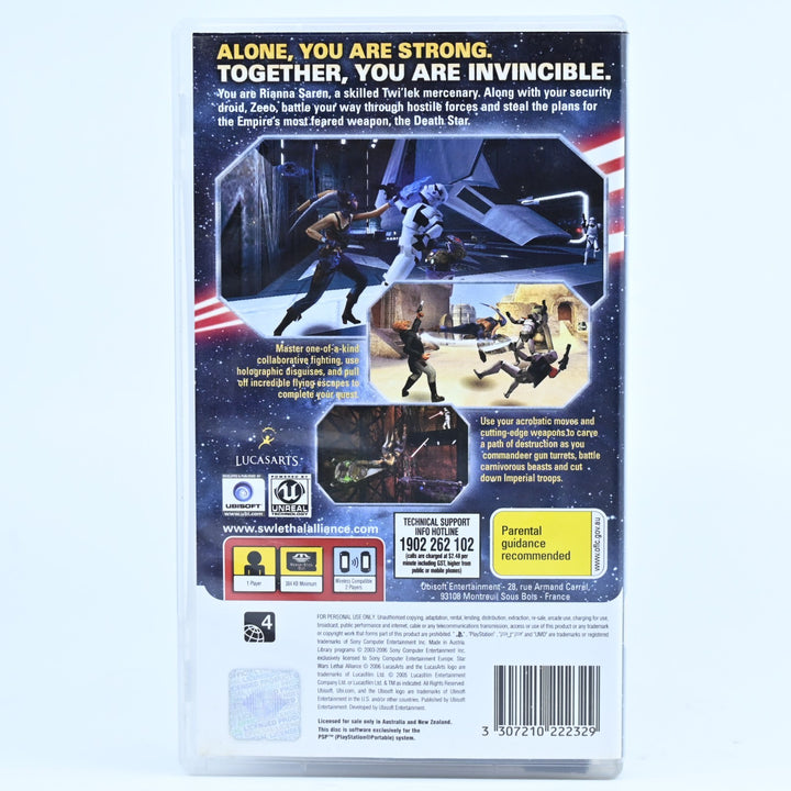 Star Wars Lethal Alliance - Sony PSP Game + Manual - FREE POST!