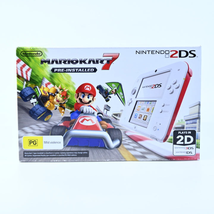 UNUSED! White + Red Mario Kart 7 Nintendo 2DS Boxed Console - AUS PAL
