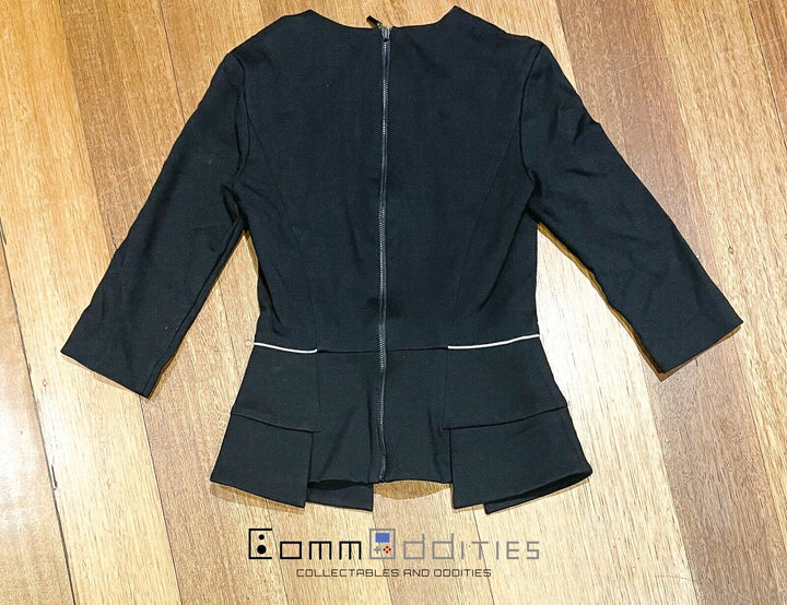 CUE Black Designer Top/ Jacket Women’s Size 6 - Australian Made Fabric Frm Italy