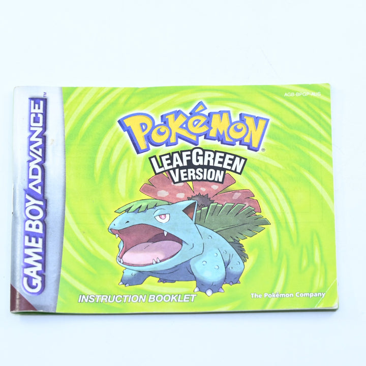 Pokemon LeafGreen Version Manual - AUS Print -  GBA Accessory - PAL - Leaf Green
