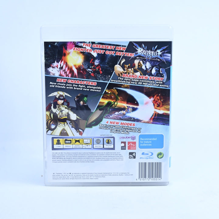 BlazBlue Continuum Shift - Sony Playstation 3 / PS3 Game + Manual - MINT DISC!