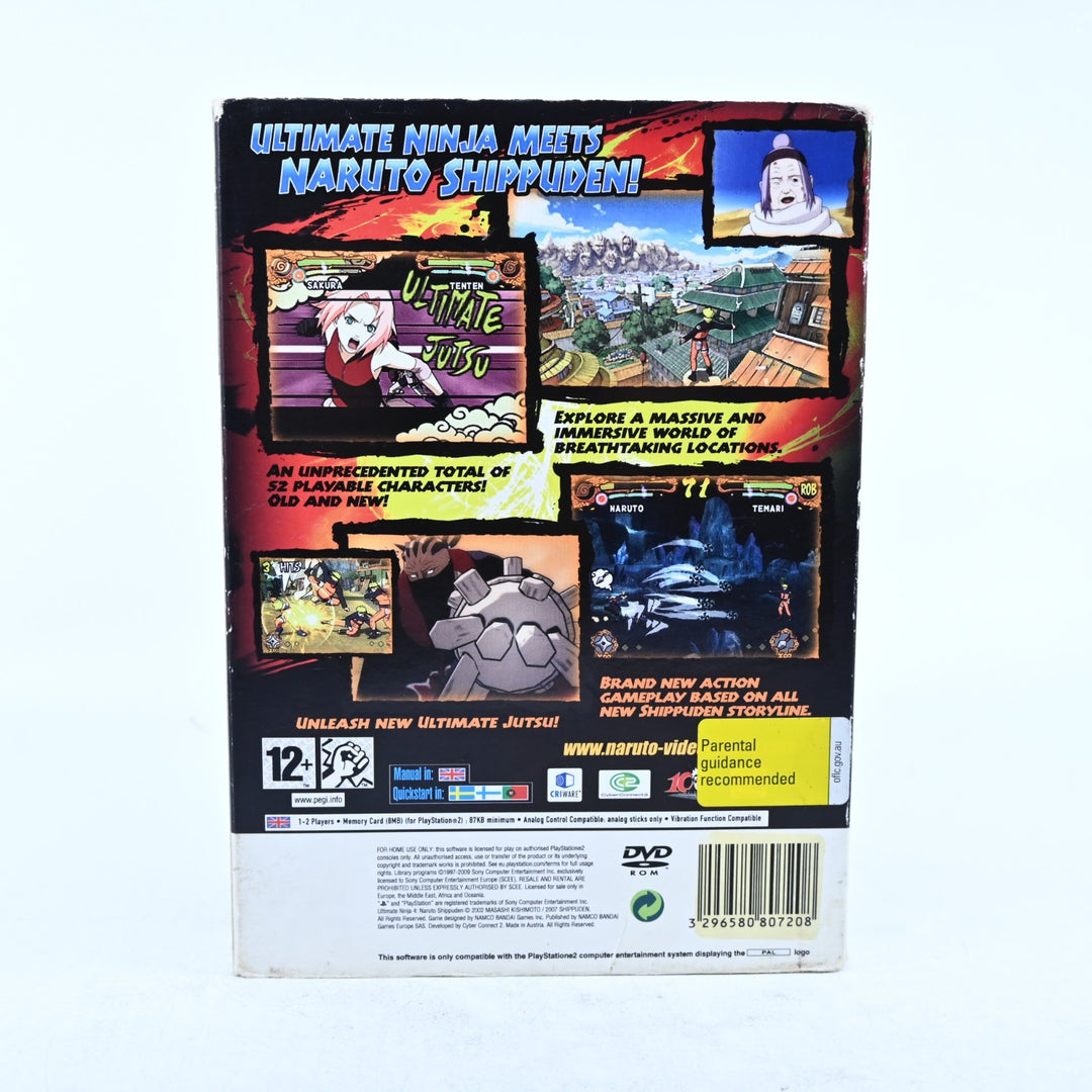 Naruto Shippuden Ultimate Ninja 4 Sony Playstation 2 PS2 Game + Manual + Sleeve