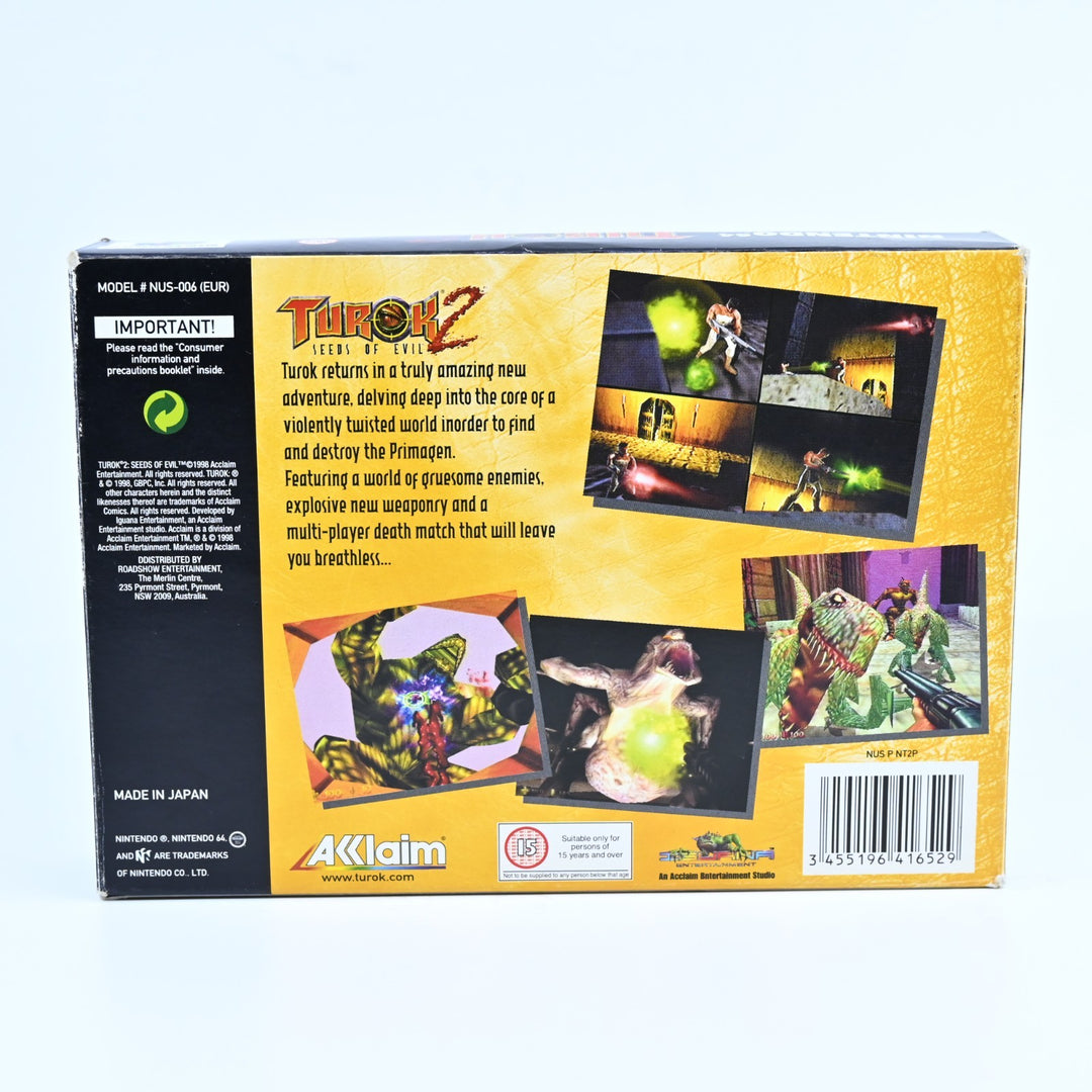 Turok 2: Seeds of Evil - N64 / Nintendo 64 Boxed Game - PAL - FREE POST!