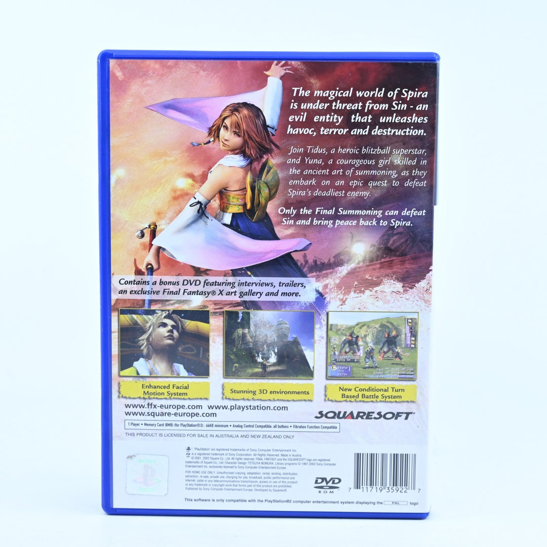 Final Fantasy X - Sony Playstation 2 / PS2 Game + DVD - No Manual - MINT DISC