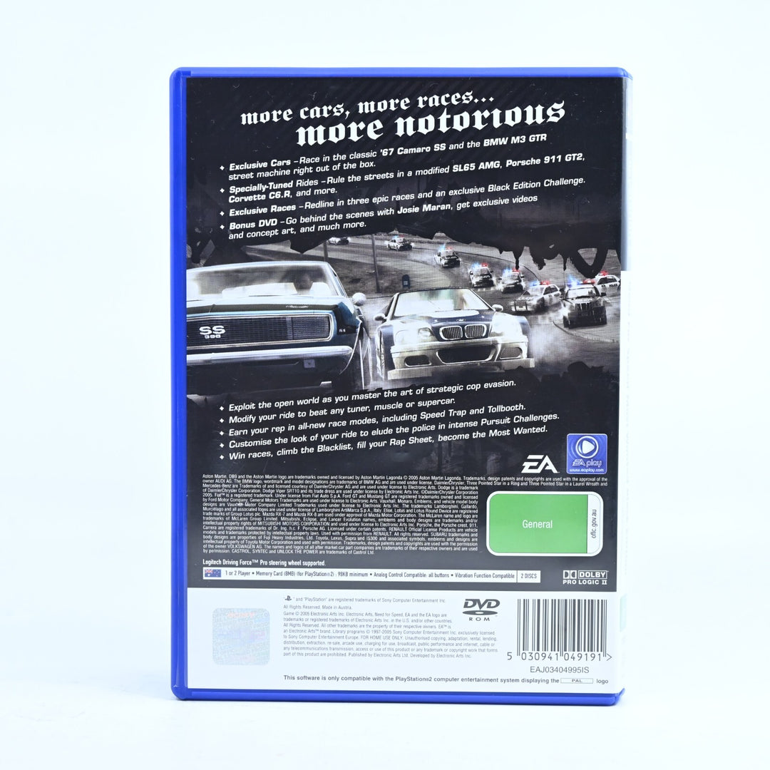 Need for Speed: Most Wanted - Black Edition - PS2 Game + Manual - MINT DISCS