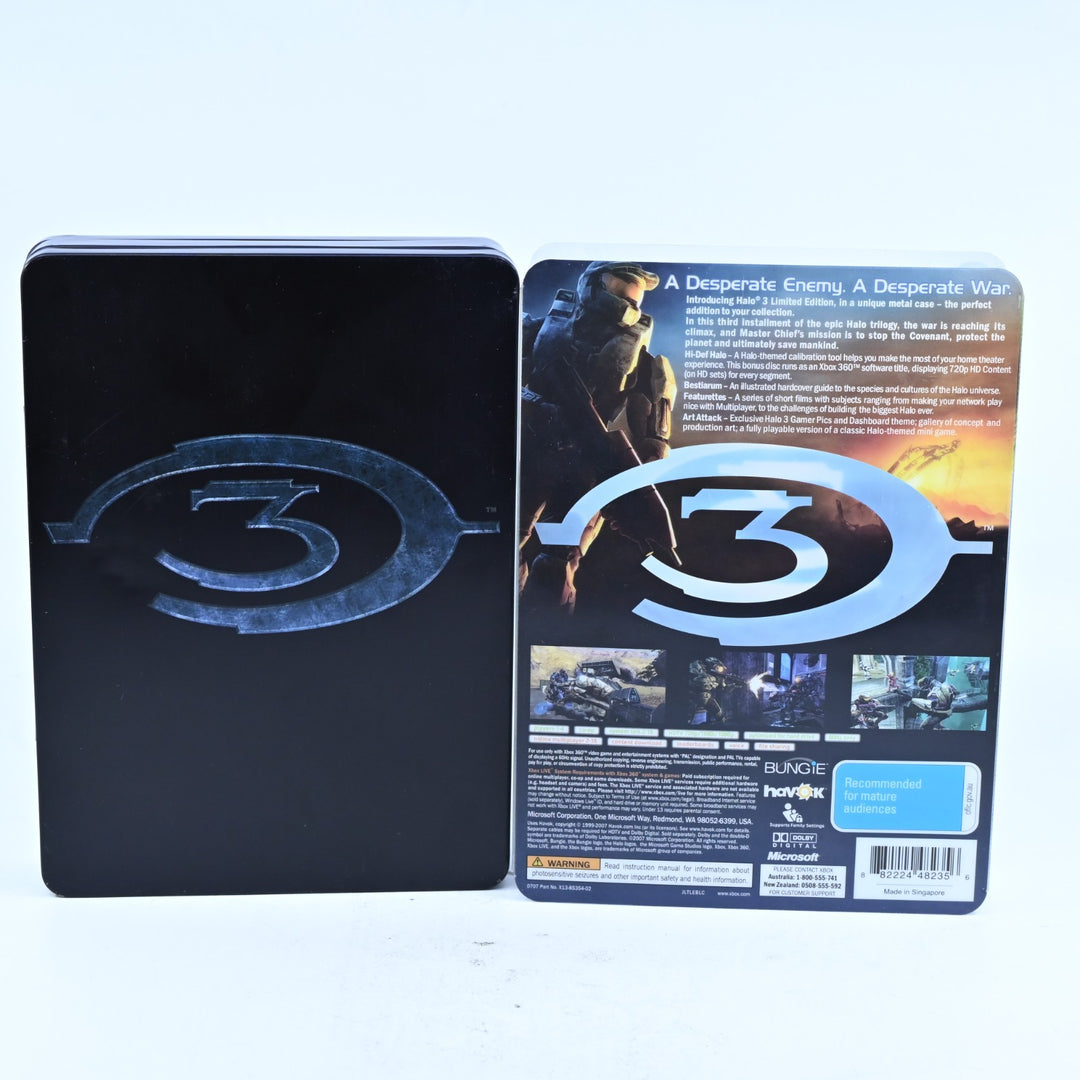 Halo 3 - Limited Edition Steelbook with Slip - Xbox 360 Game + Manual - PAL