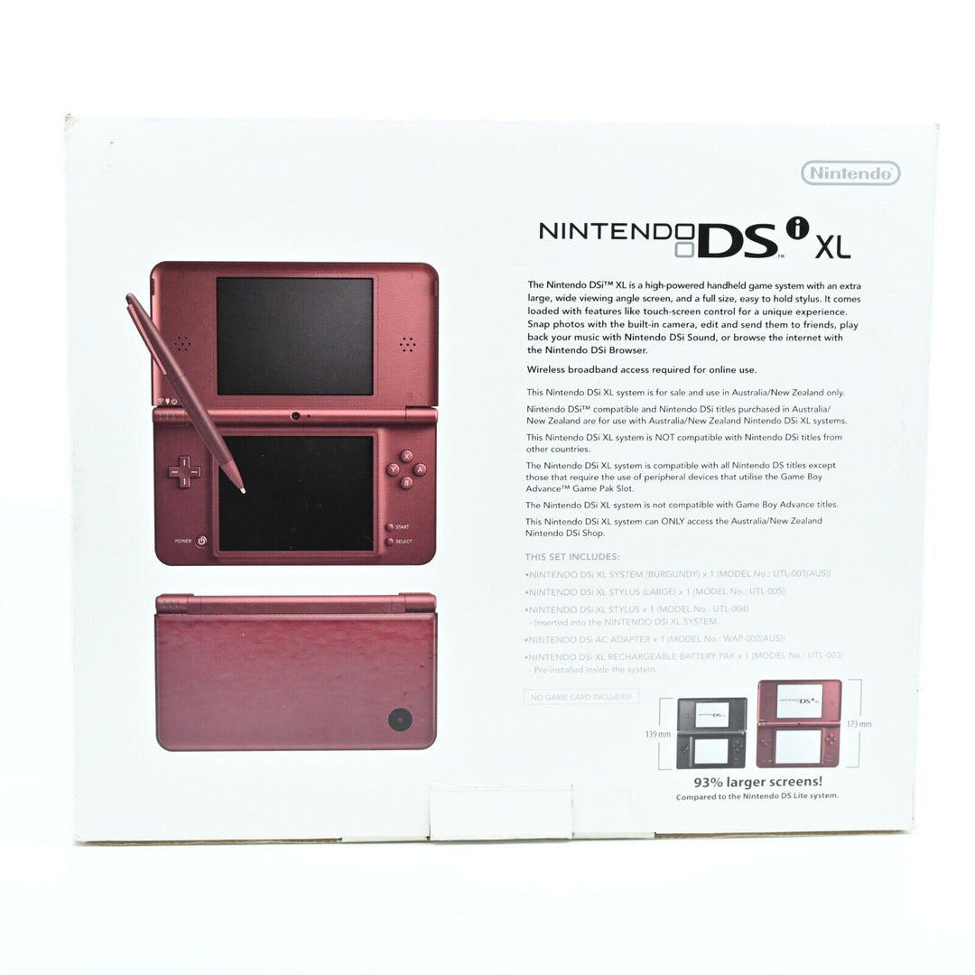 Burgundy - Nintendo DSi XL Boxed Console - PAL - FREE POST!