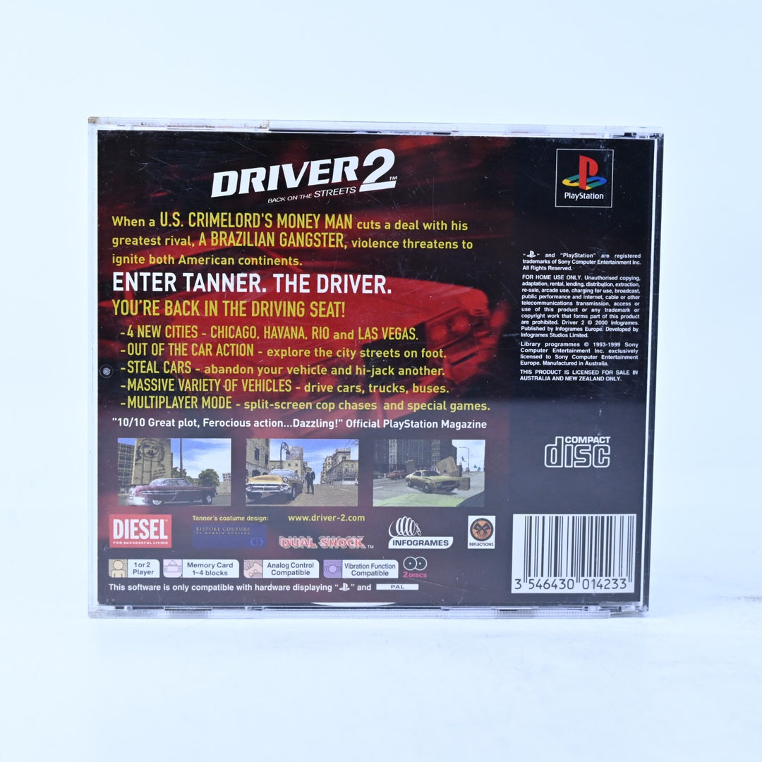 Driver 2: Back on The Streets - Sony Playstation 1 / PS1 Game + Manual - PAL