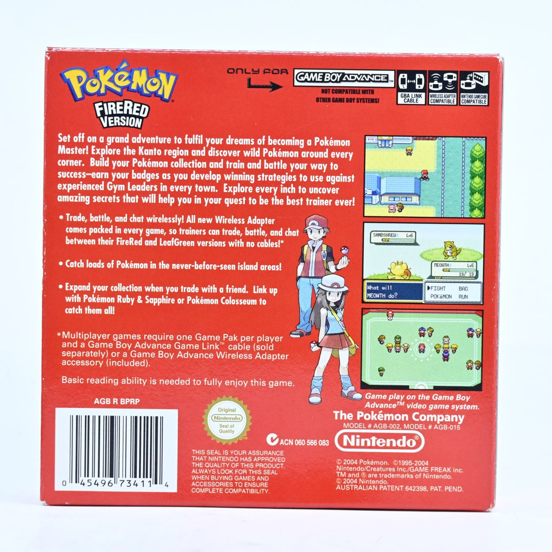 Pokemon FireRed Version - GBA Boxed Game + Original Insert - PAL - Fire Red