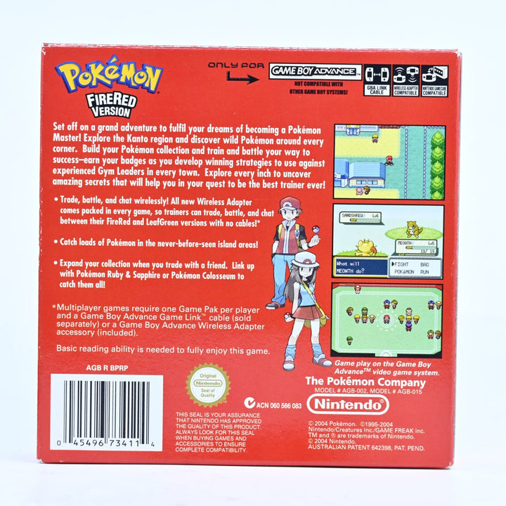 Pokemon FireRed Version - GBA Boxed Game + Original Insert - PAL - Fire Red