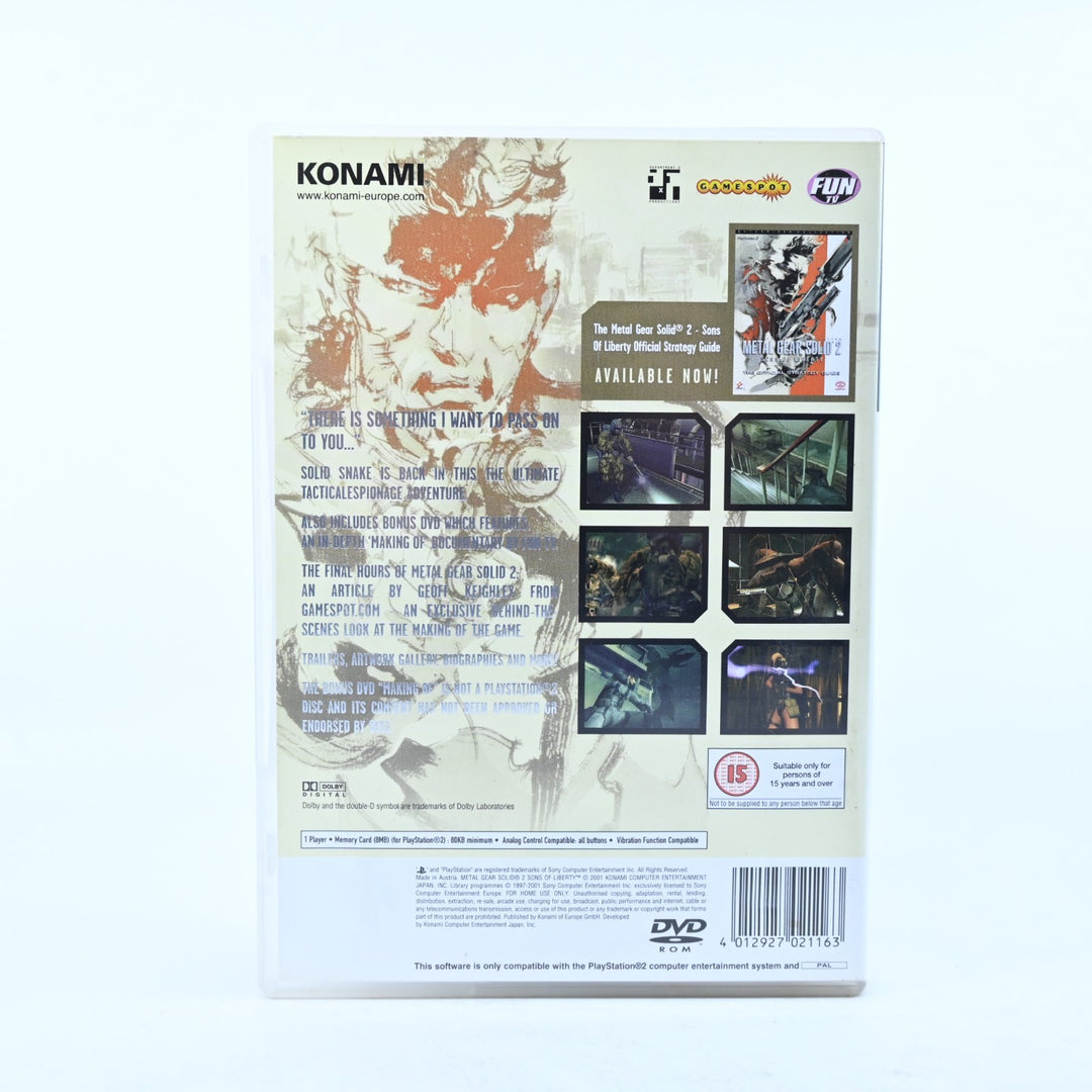 Metal Gear Solid 2: Sons of Liberty - Sony Playstation 2 / PS2 Game + Manual