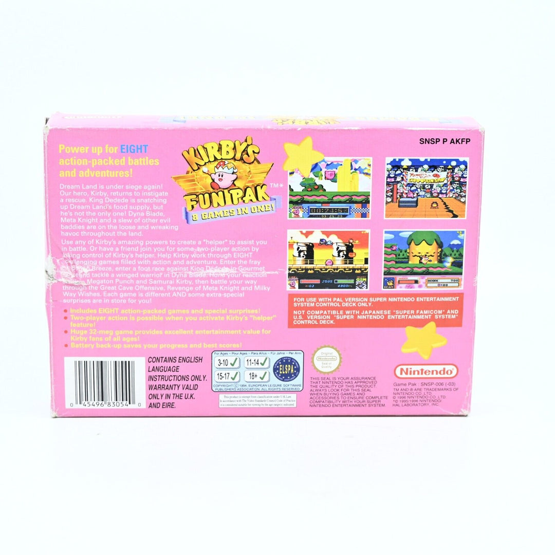 Kirby's Fun Pak 8 Games in One - Super Nintendo / SNES Boxed Game - PAL