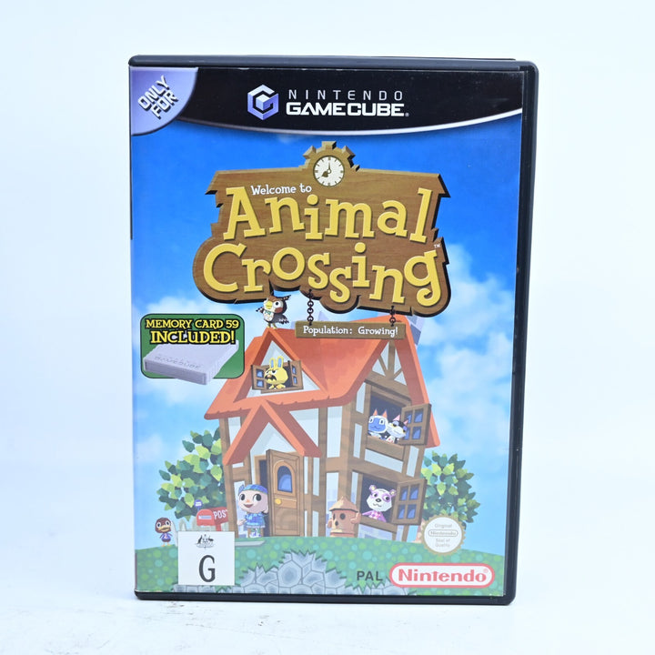 Animal Crossing + Memory Card- Nintendo Gamecube Game + Manual - PAL