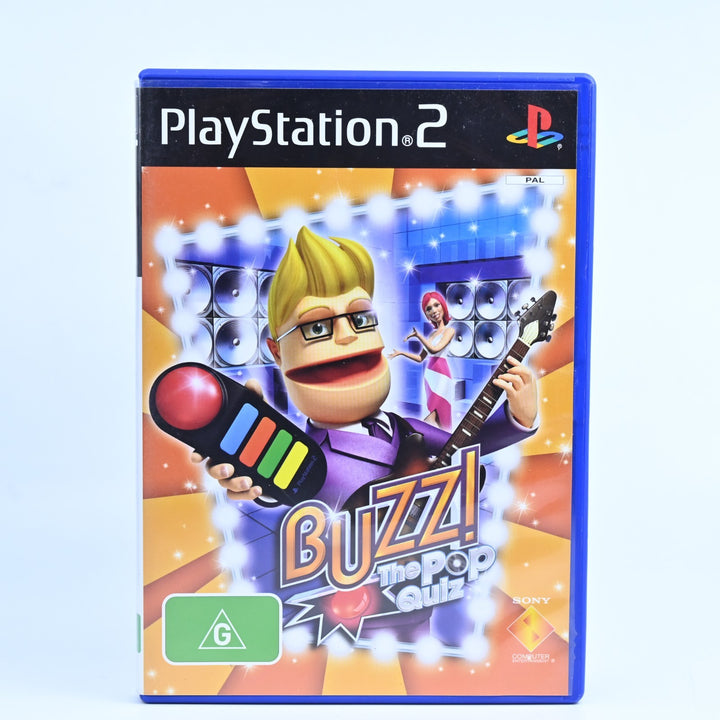 Buzz!: The Pop Quiz - Sony Playstation 2 / PS2 Game + Manual - PAL - MINT DISC!