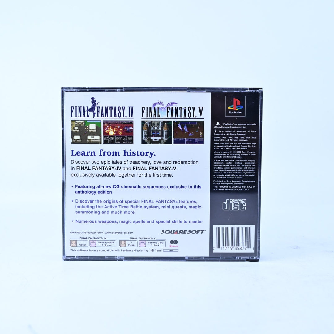 Final Fantasy Anthology - Sony Playstation 1/ PS1 Game + Manual - PAL MINT DISCS