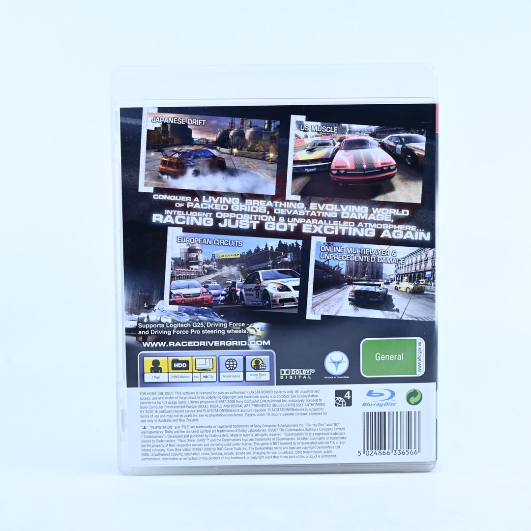 Race Driver: GRID - Sony Playstation 3 / PS3 Game + Manual - MINT DISC!